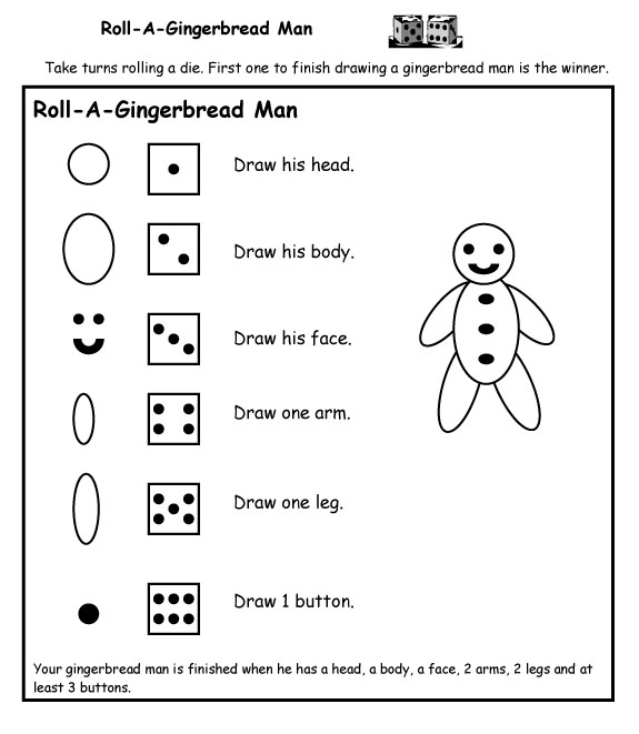 Gingerbread Man Glyph For Kindergarten